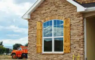 stone accent exterior of home