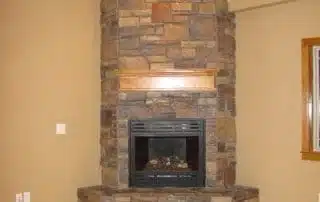 Fireplace masonry just finished in living room
